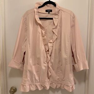 Talbots Pink Ruffle Blazer Jacket size 24W